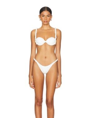 White Twisted Strap Bikini Set - Women Swim Bikini